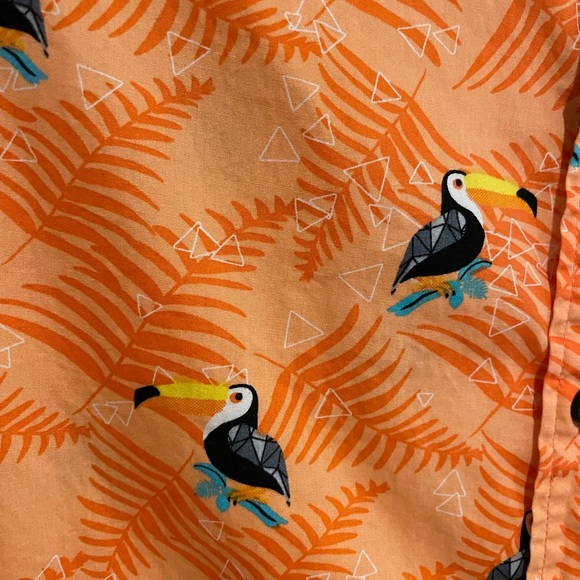 Matix L.A. Cali USA coral Toucan novelty print button up shirt. Men size… - Picture 5 of 5